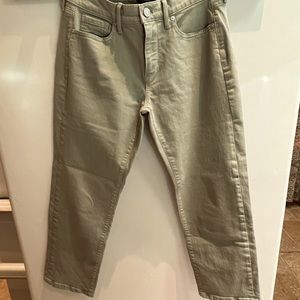 Cute Crop Straight Leg Jeans, Moss colored